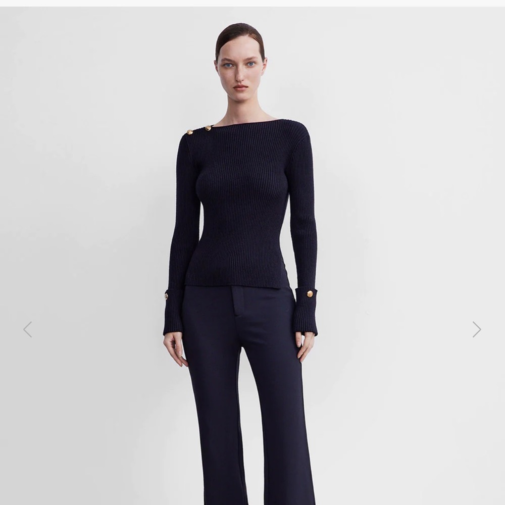 ⚡️ Urban Revivo Rib Knit Sweater Medium Black